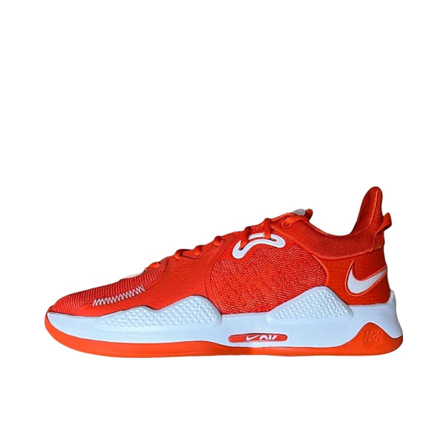 推荐商品：Nike Paul George PG 5 保罗乔治5代 透气包裹性实战训练 织物 支撑 合成革 篮球鞋 橙色/白色