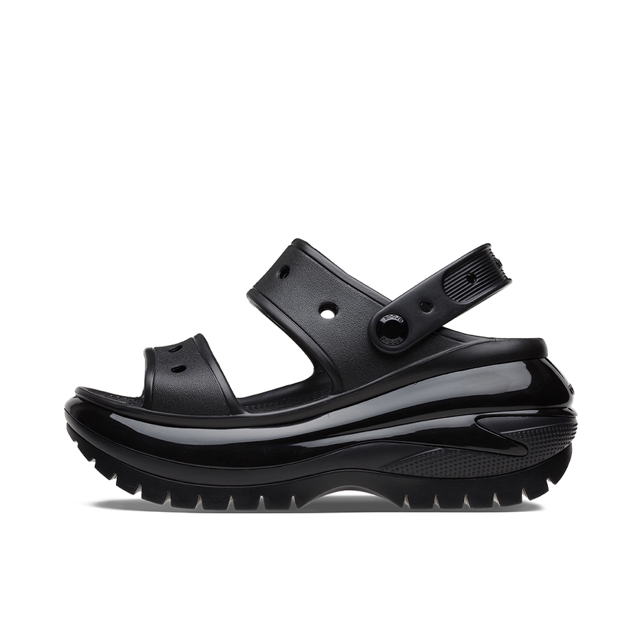 推荐商品：Crocs/卡骆驰 Classic Mega Crush 经典光轮 减震轻便 防滑耐磨 舒适百搭 增高 包头 外穿户外 沙滩 厚底鞋 207989 黑色