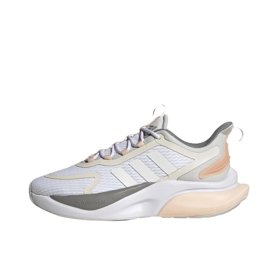 推荐商品：adidas Alpha Bounce+ 跑鞋 缓震防滑耐磨轻质网面透气织物轻运动 白色/粉色