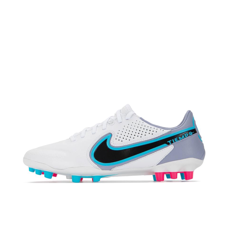 推荐商品：Nike Tiempo Legend 9 Pro AG 次顶级 胶质短钉 人造草地 减震防滑耐磨包裹性 足球鞋 白色/蓝色