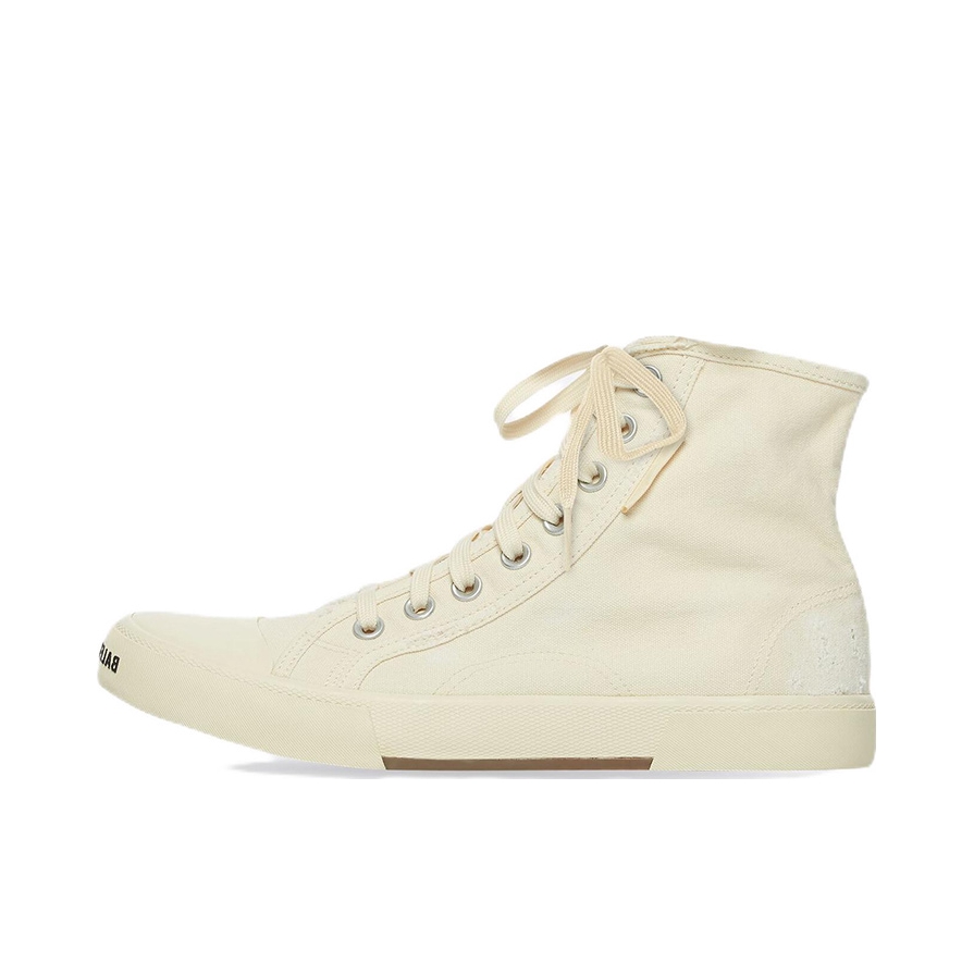 推荐商品：Balenciaga 巴黎世家 Paris 洗旧 圆头 棉布 耐磨 舒适简约 时尚 织物 板鞋 高帮/白色