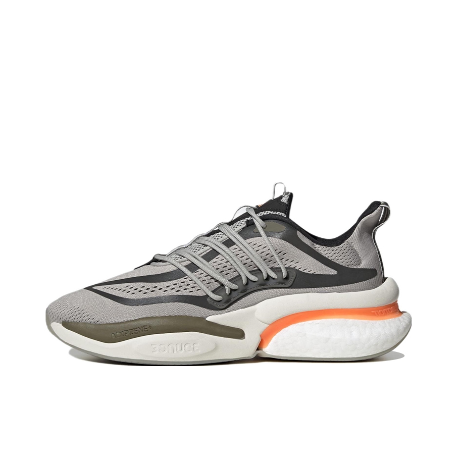 推荐商品：adidas AlphaBoost V1 跑鞋 缓震回弹防滑耐磨网面透气训练轻运动织物合成革轻便 灰色