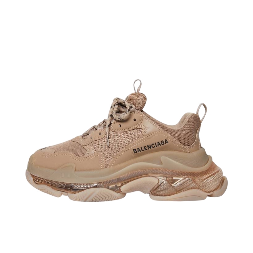 推荐商品：Balenciaga 巴黎世家  Triple S TRIPLE S CLEAR SOLE 复古简约 舒适百搭 防滑耐磨 减震轻便 厚底  圆头  网布  老爹鞋 女款/棕色/黑色