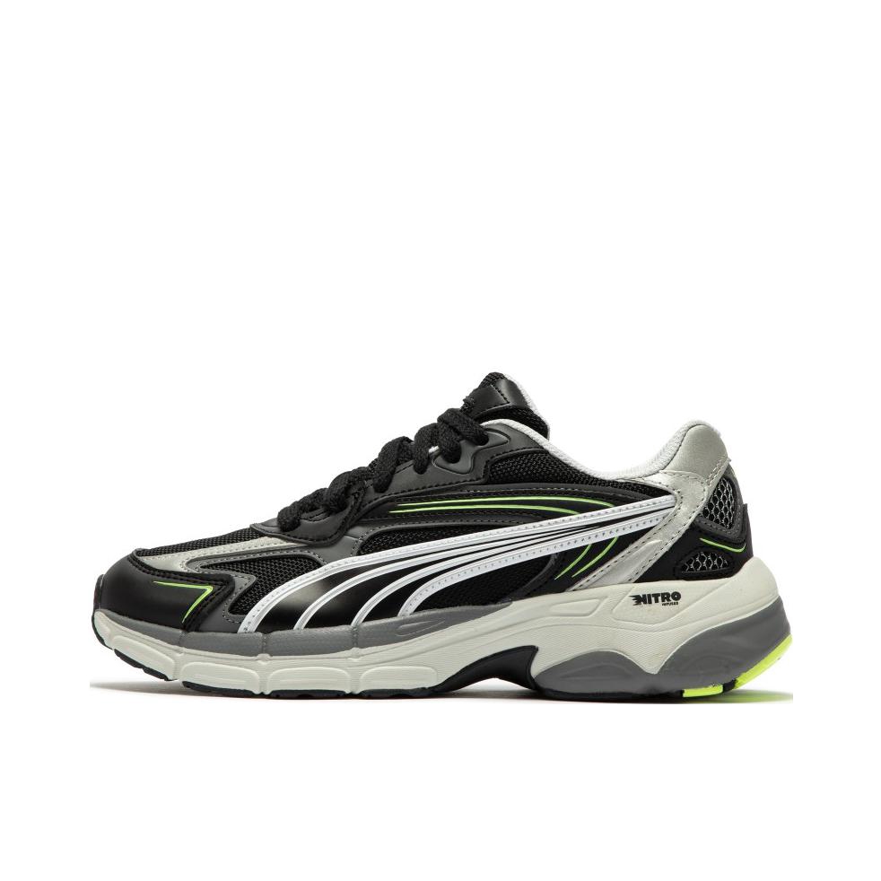 推荐商品：Puma/彪马 Teveris Nitro 运动休闲鞋 减震透气舒适耐磨潮流百搭复古圆头回弹 黑色/黄色