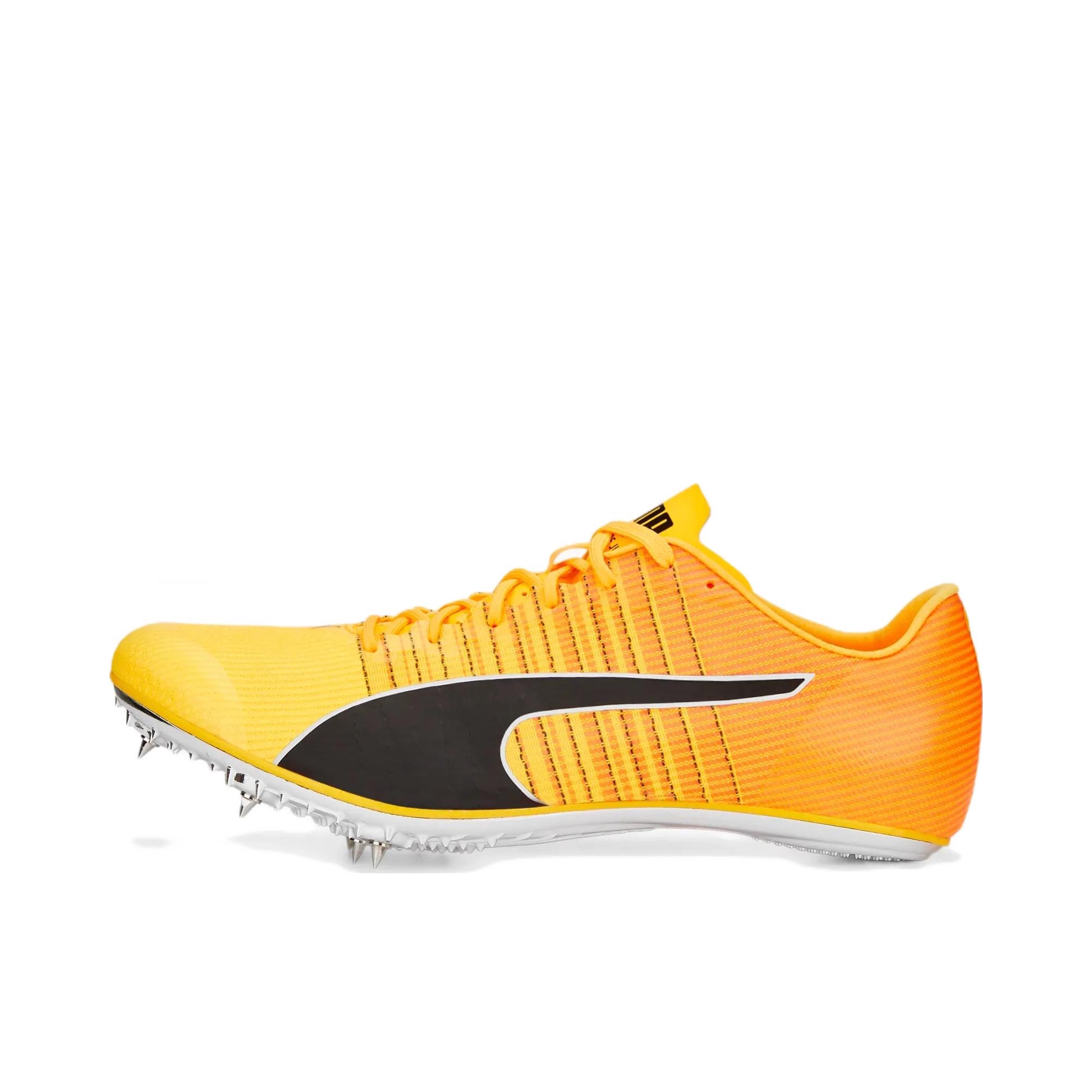 推荐商品：Puma/彪马 evoSPEED Tokyo Brush 4 耐磨透气 织物 专业比赛 短跑 钉鞋 跑鞋 黑色/黄色