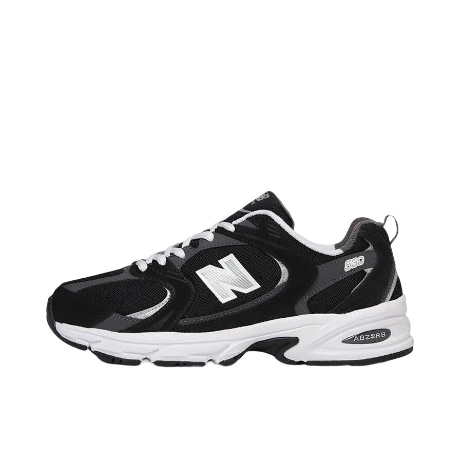推荐商品：New Balance MR530 跑鞋 圆头经典拼接复古缓震防滑耐磨网面透气支撑 黑色/白色/银色