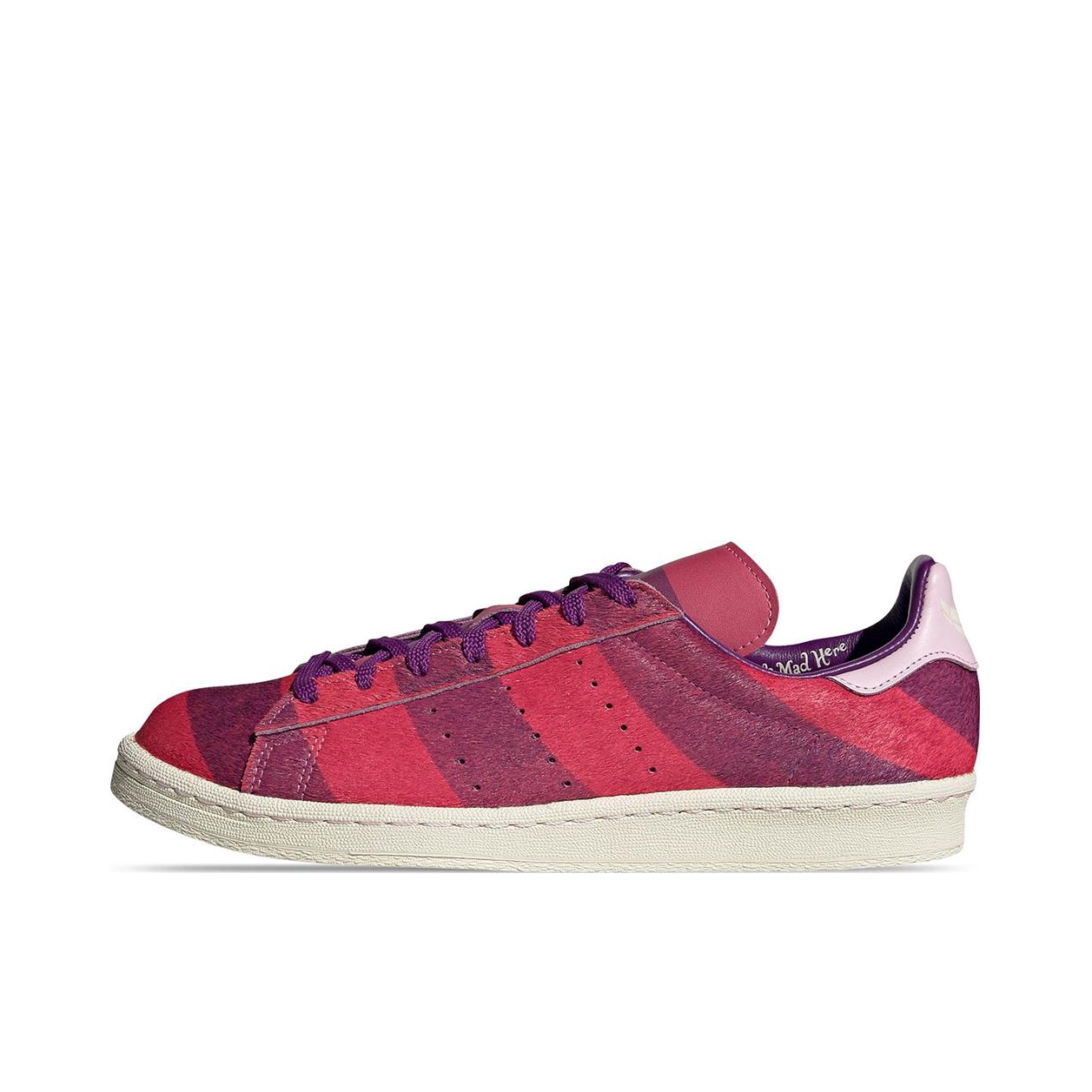 推荐商品：adidas originals Campus 80s 板鞋 复古减震透气防滑轻便休闲舒适耐磨低帮时尚潮流 迪士尼联名/玫红/紫色