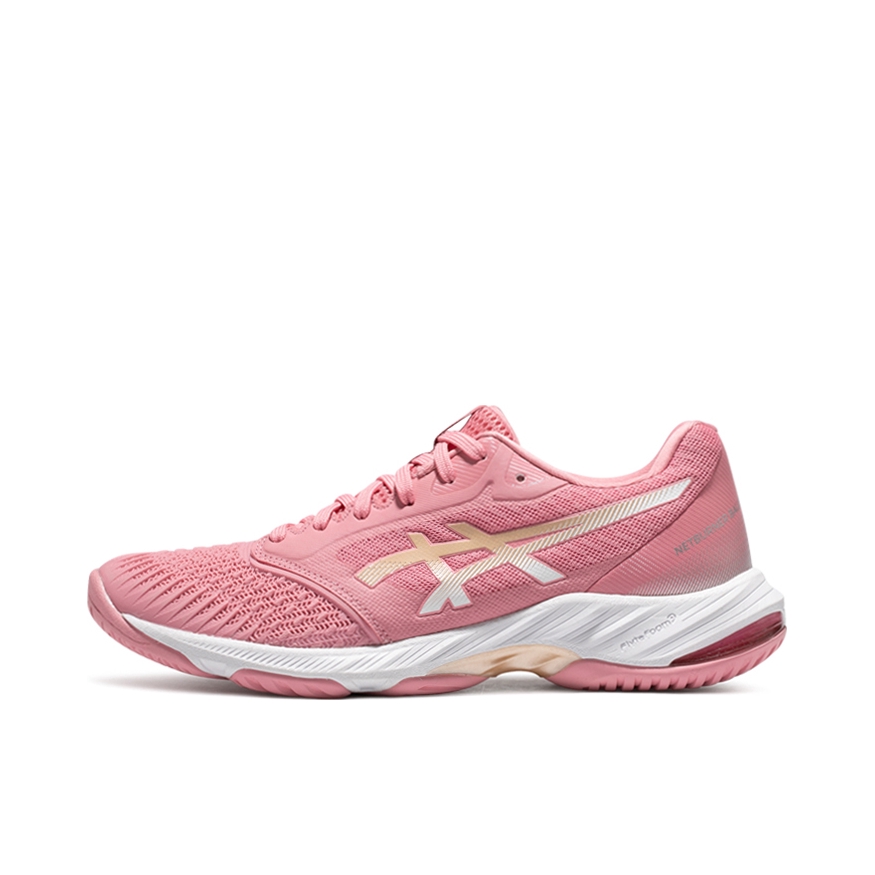 推荐商品：Asics/亚瑟士 Netburner Ballistic FF 3 缓震轻便 防滑耐磨 轻量回弹 透气 防水 织物 支撑 圆头 排球鞋 女款/粉色/米黄色