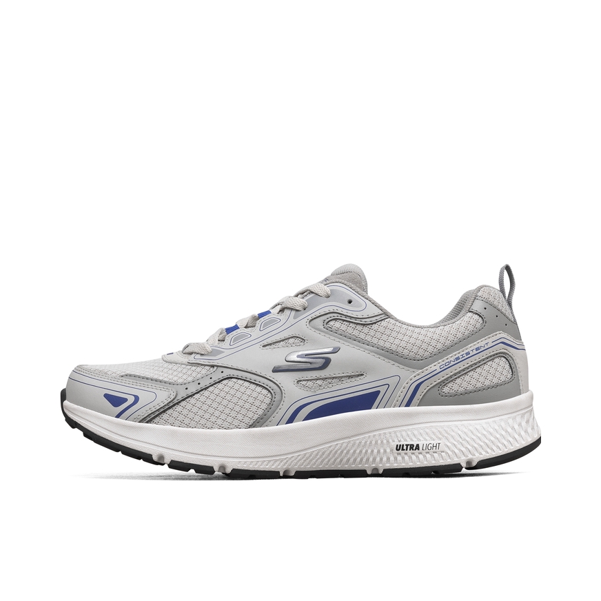 推荐商品：Skechers/斯凯奇 Go Run Consistent 软底 休闲轻质 增高鞋 跑鞋 灰色/蓝色