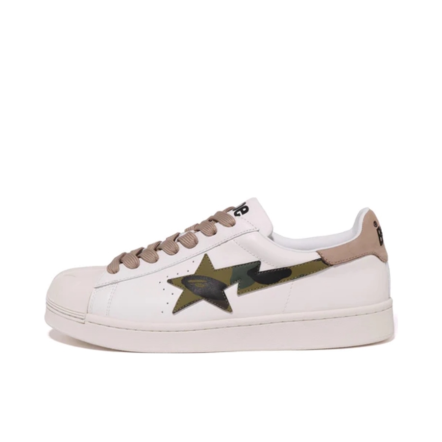 推荐商品：Bape Skull Sta 板鞋 圆头系带时尚简约复古休闲防滑耐磨低帮 白色