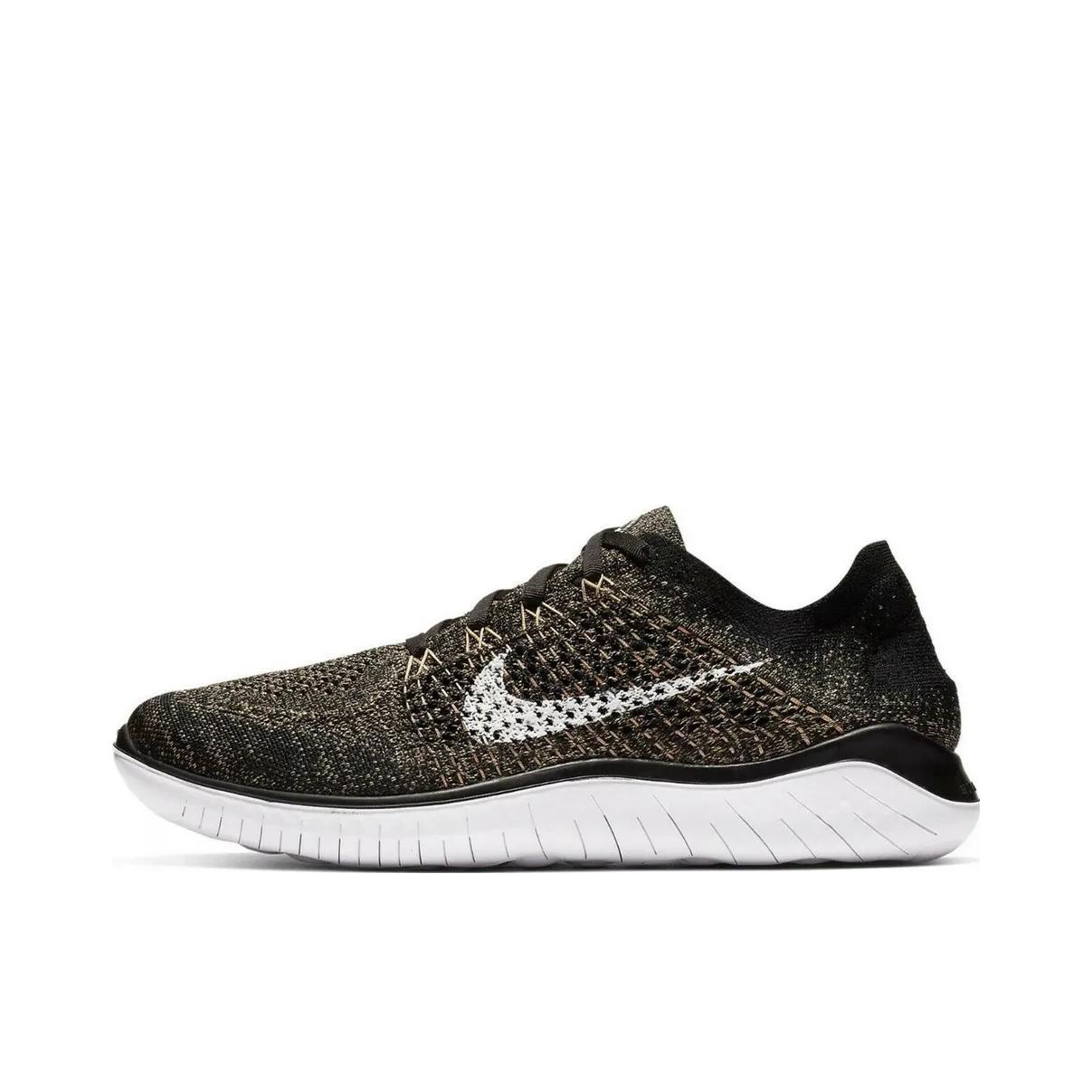 推荐商品：Nike Free RN Flyknit 2018 跑鞋 防滑耐磨舒适轻便网面透气减震回弹赤足感圆头织物低帮 Black/Olive 黑/深橄榄