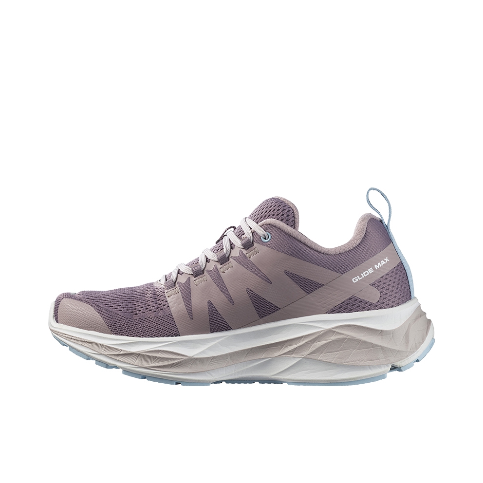 推荐商品：Salomon/萨洛蒙 Glide Max 缓震耐磨 舒适百搭 网布透气 织物 跑鞋 女款/月球灰