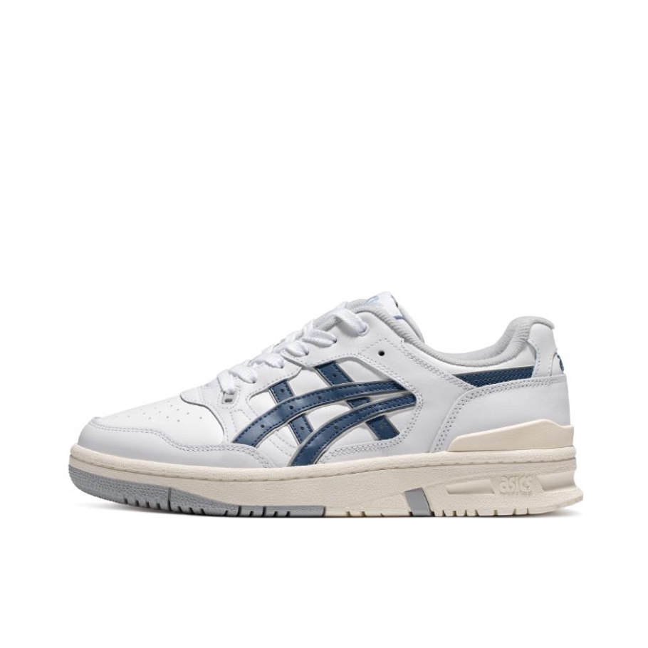 推荐商品：Asics/亚瑟士 EX89 减震防滑 舒适耐磨 透气 圆头 休闲运动 时尚 防水 简约复古 合成革 板鞋 白色/蓝色/灰色