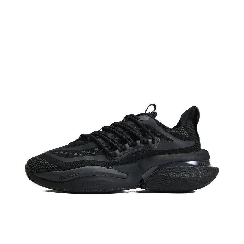 推荐商品：adidas AlphaBoost V1 跑鞋 缓震回弹防滑耐磨网面透气训练轻运动织物合成革轻便 乌黑