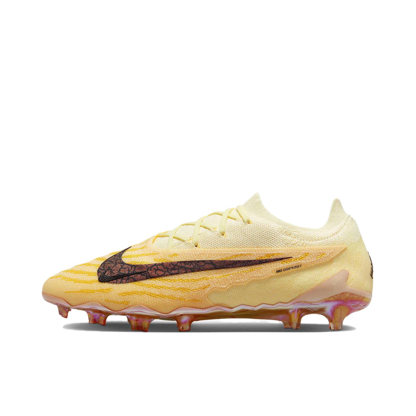 推荐商品：Nike Gripknit Phantom GX Elite FG 顶级 胶质长钉 硬天然草场 圆头 包裹性 足球鞋 黄色/黑色