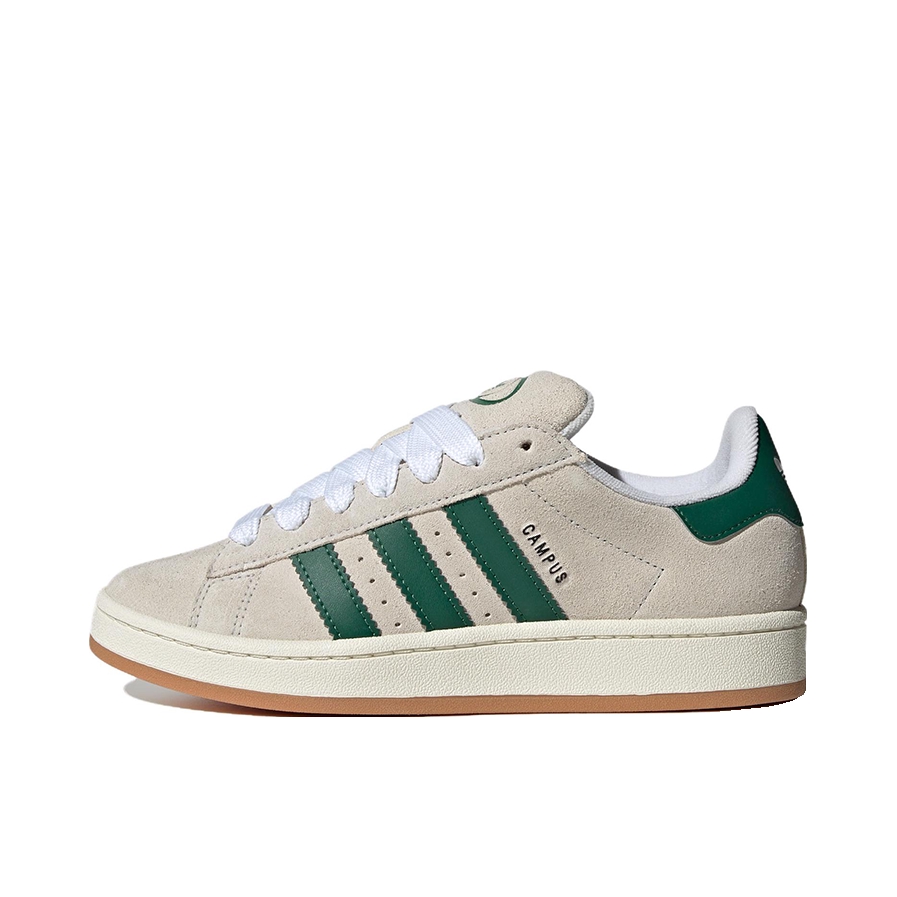 推荐商品：adidas Originals Campus 00s 板鞋 面包鞋 复古缓震透气轻便薄底贴合耐穿圆头包裹性平跟支撑 白色/绿色