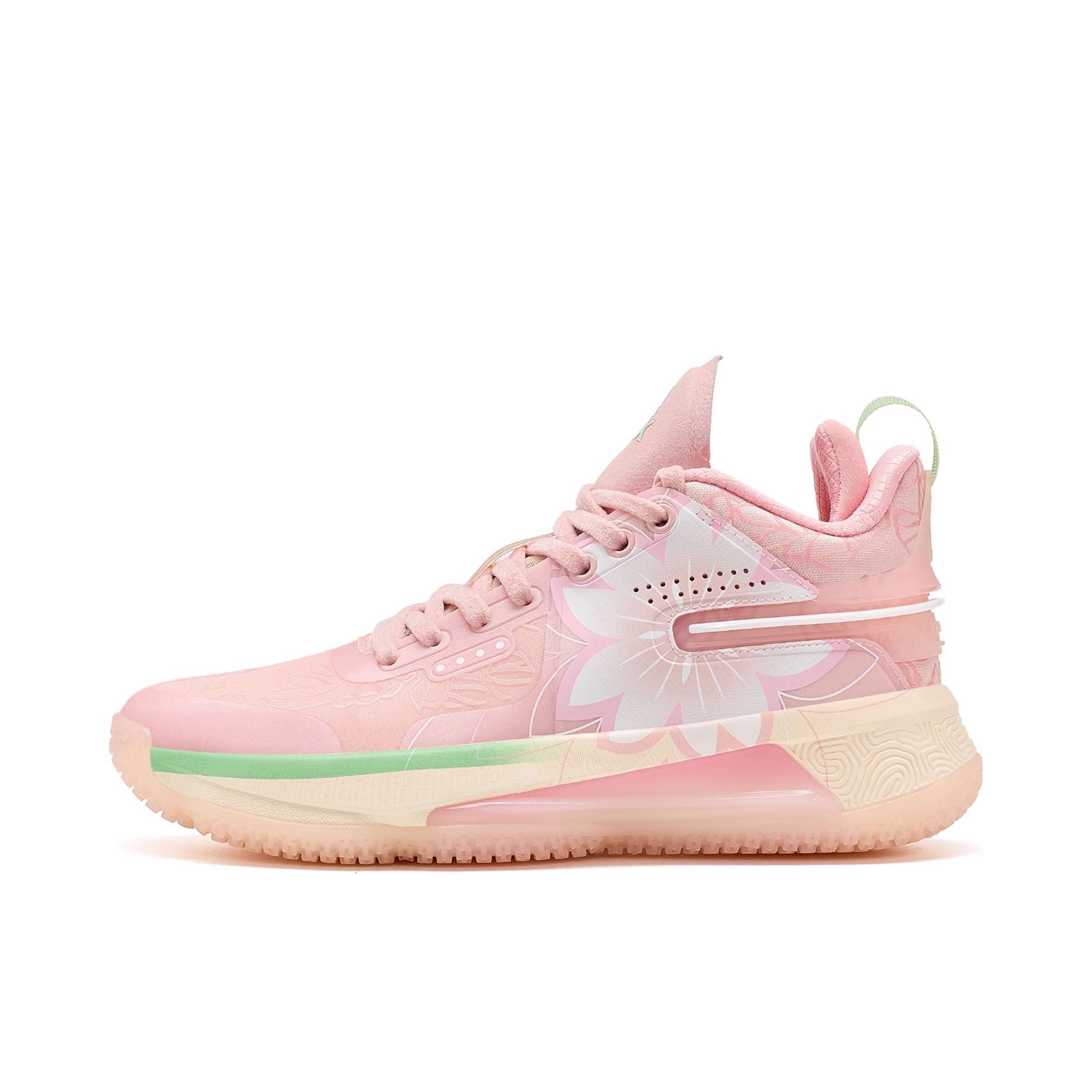 推荐商品：匹克 态极闪现4代 回弹缓震 防滑耐磨 透气 实战 运动 篮球鞋 女款/樱花粉