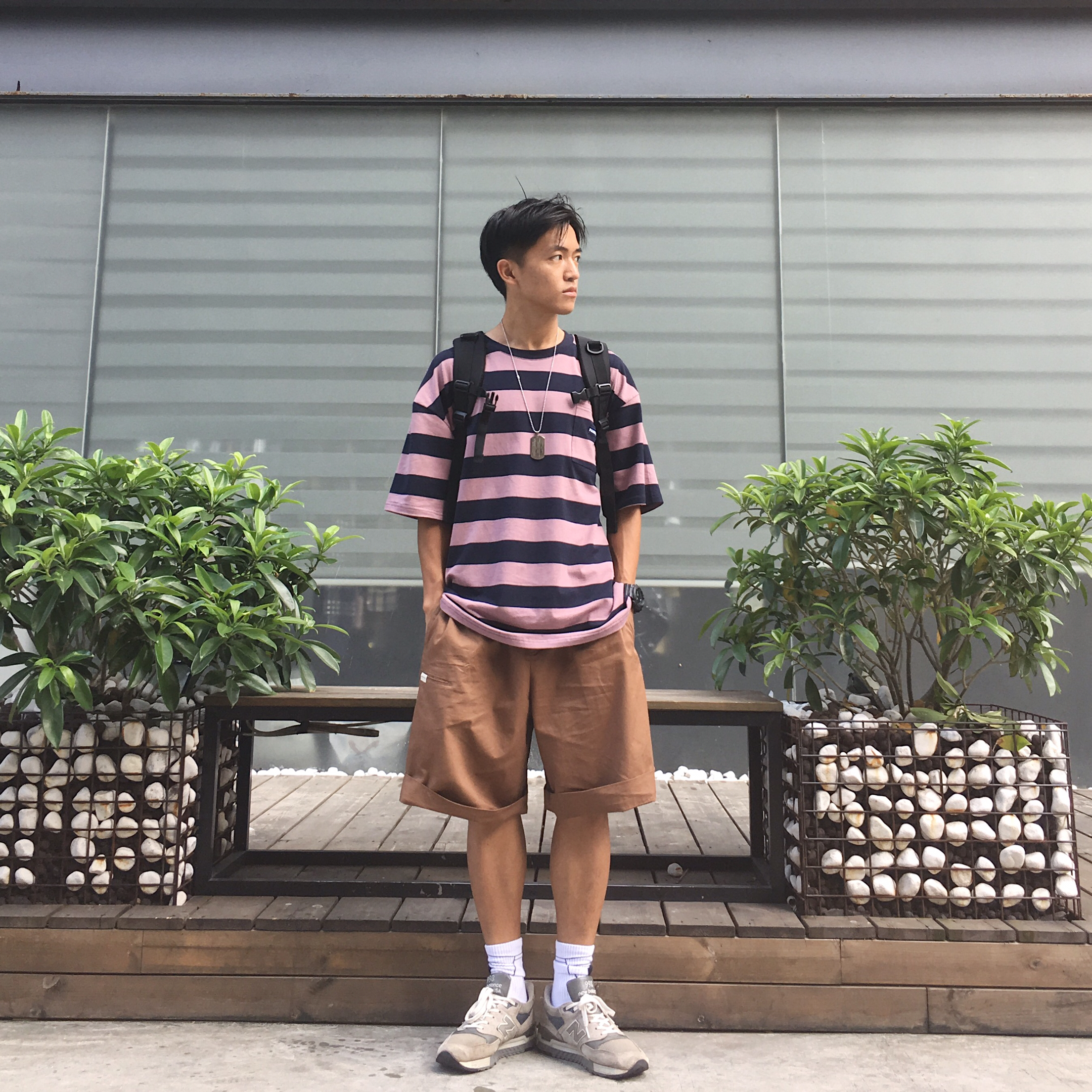 OOTD|紫色条纹男生