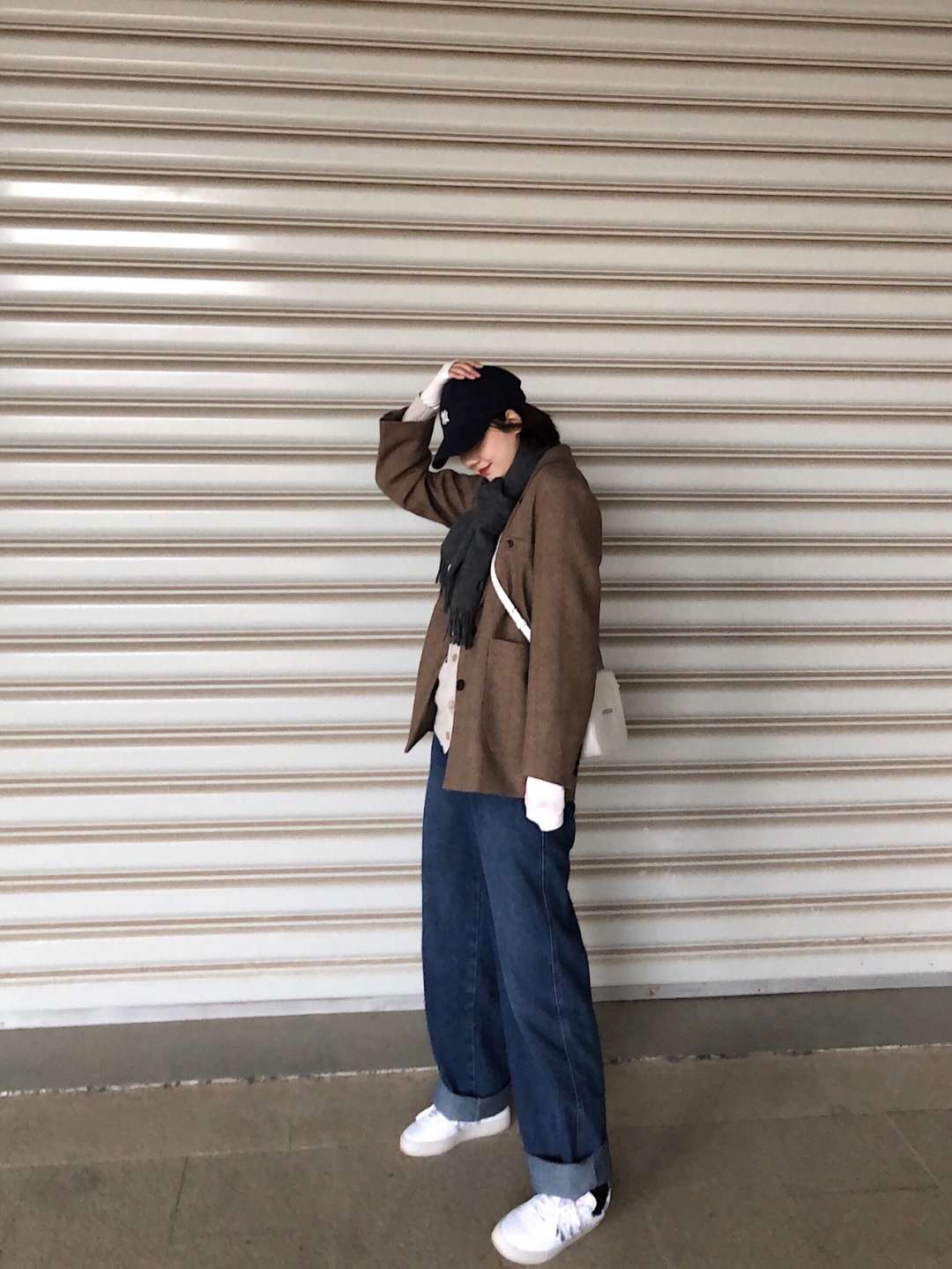冬日复古呢子西装外套叠穿分享