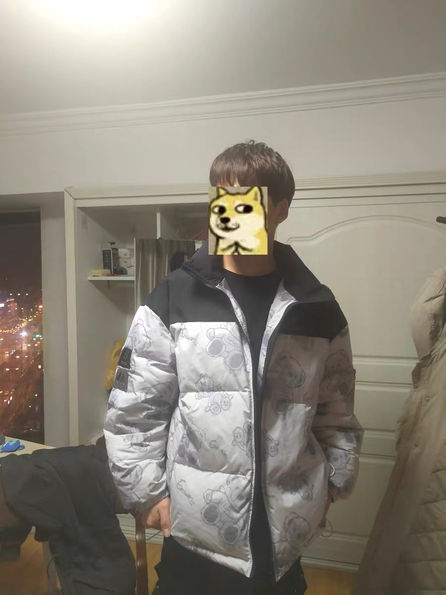 ER 小熊印花羽绒服