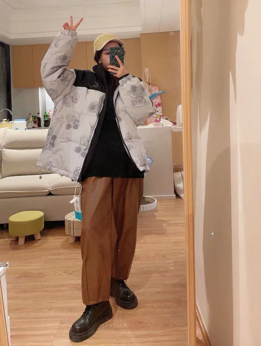 ER 小熊印花羽绒服