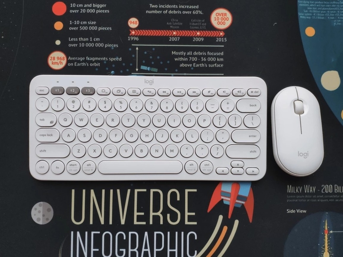 Logitech/罗技 K380 Pebble 无线2.4G键鼠套装使用测评