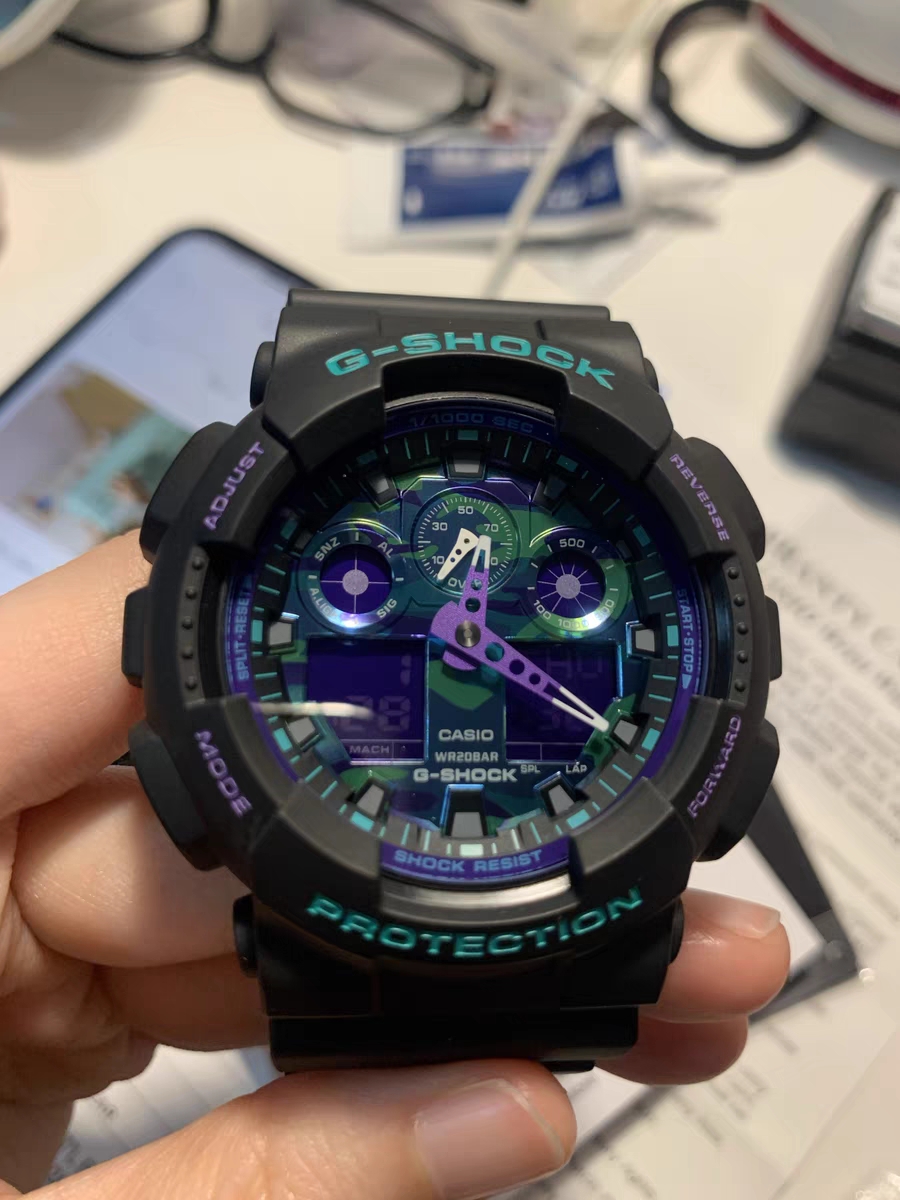 卡西欧 G-SHOCK系列限量版手表 GA-100BL-1ADR冲！