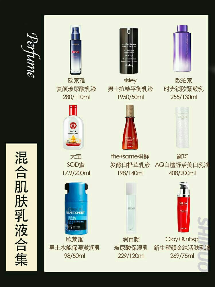 混合肌肤乳液合集