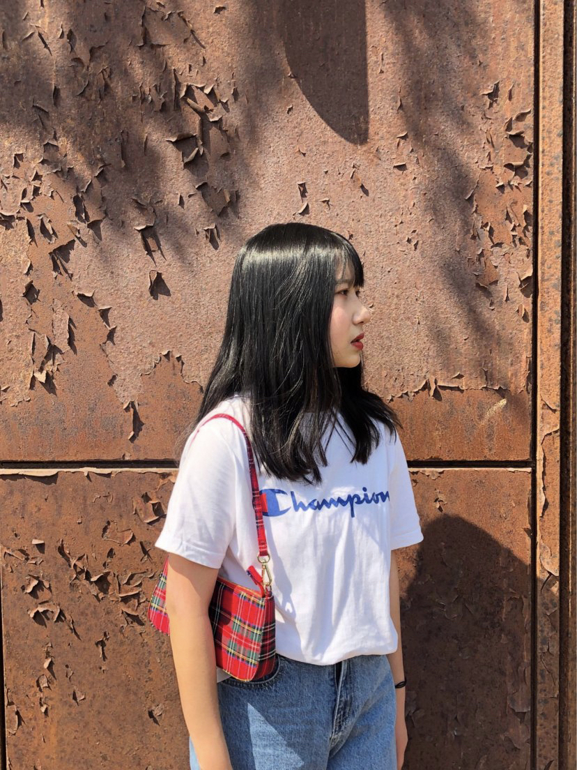 Champion 草写logo字母情侣款T恤