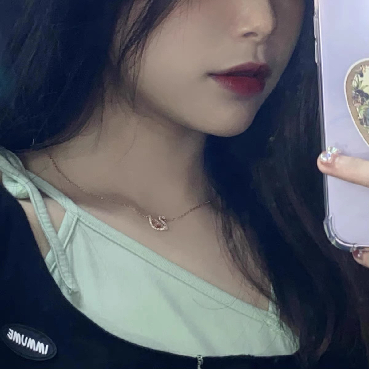 Swarovaski 天鹅锁骨链