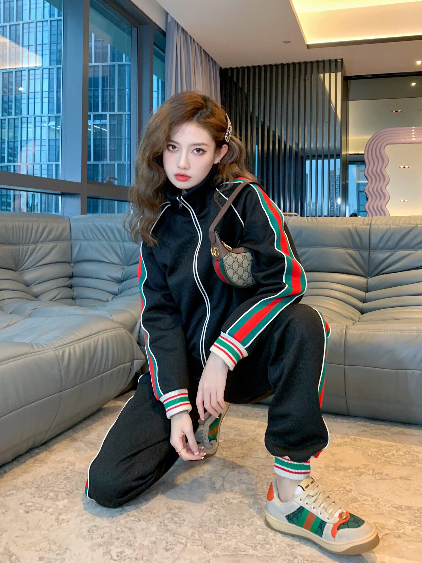 Gucci校服套装穿搭