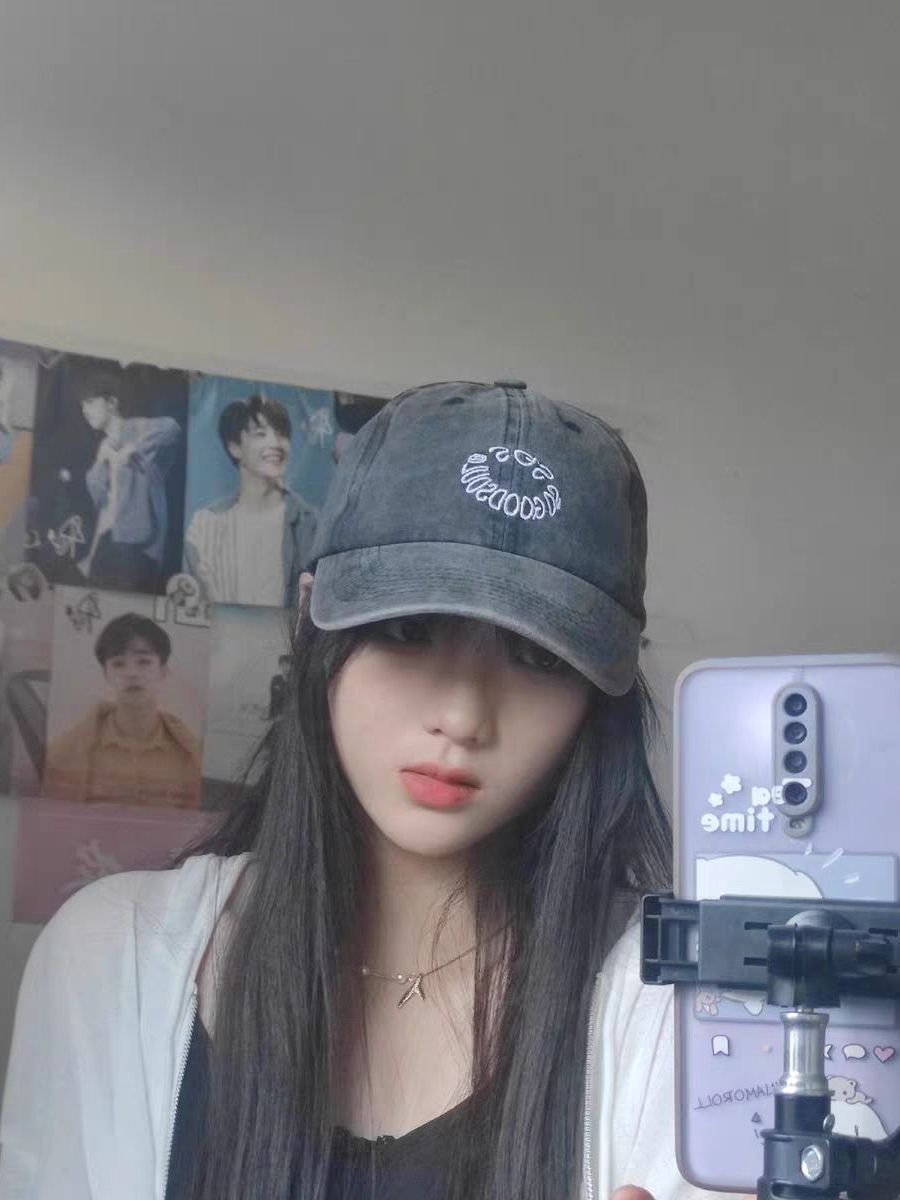 SOGOODSOUL 甜甜圈刺绣复古水洗做旧鸭舌帽