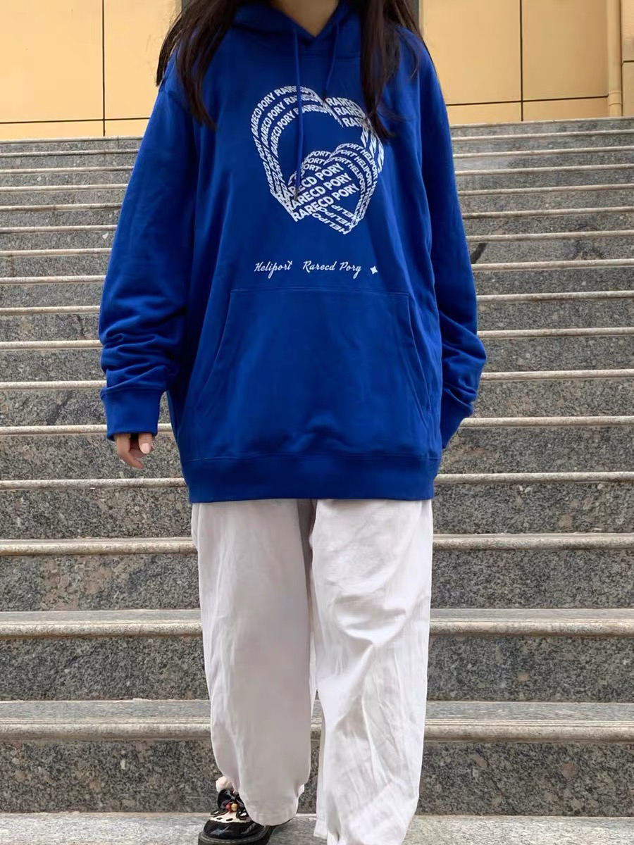 爱心情侣连帽卫衣