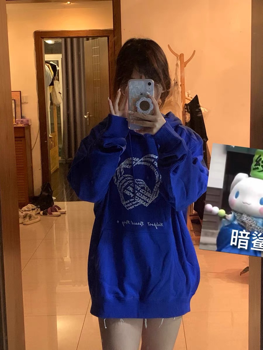 爱心情侣连帽卫衣