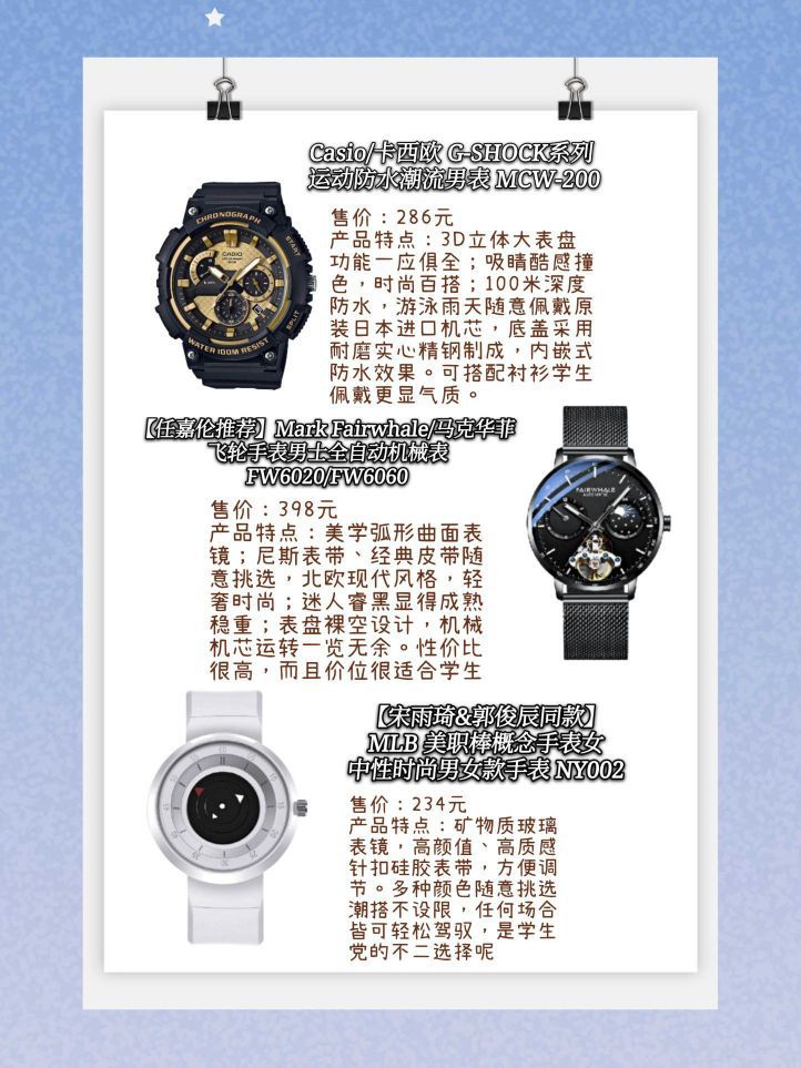 裂墙推!!|9款学生党平价手表
