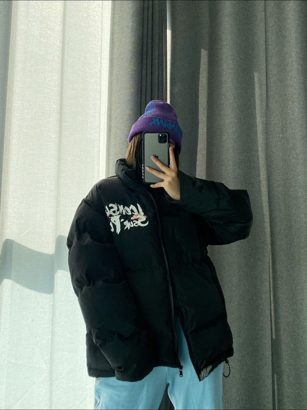SSUR PLUS X ICONSLAB 联名水墨富士山羽绒服