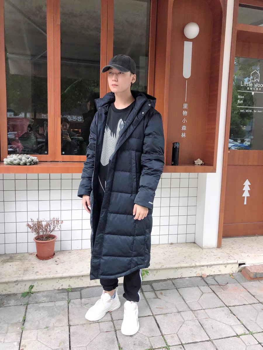 Li Ning 连帽防风防水保暖长款羽绒服