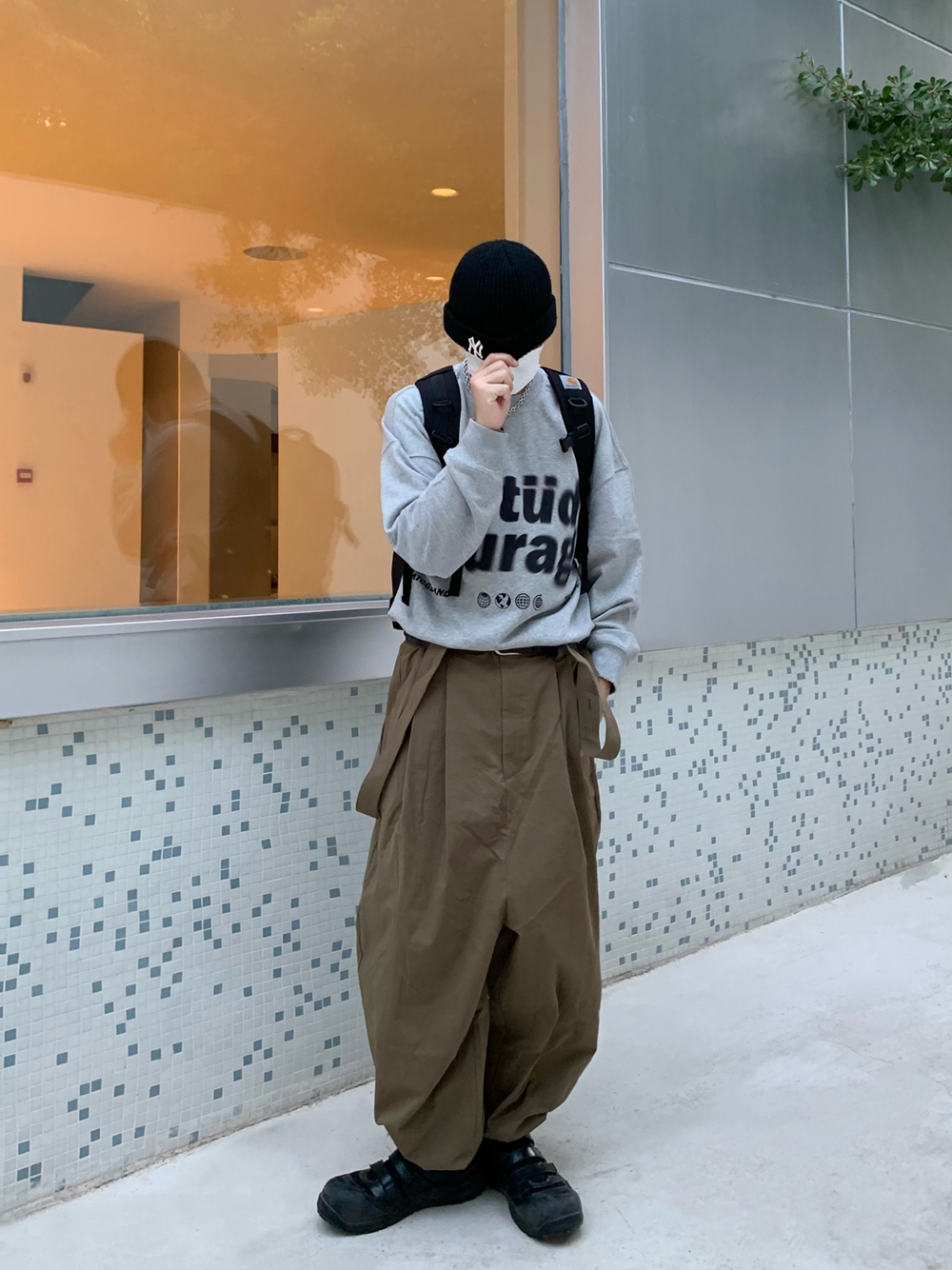 OOTD 灰色配墨绿