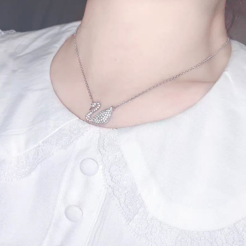 水晶晶首饰｜Swarovski/施华洛世奇 SWAN系列密镶透明水晶天鹅项链分享