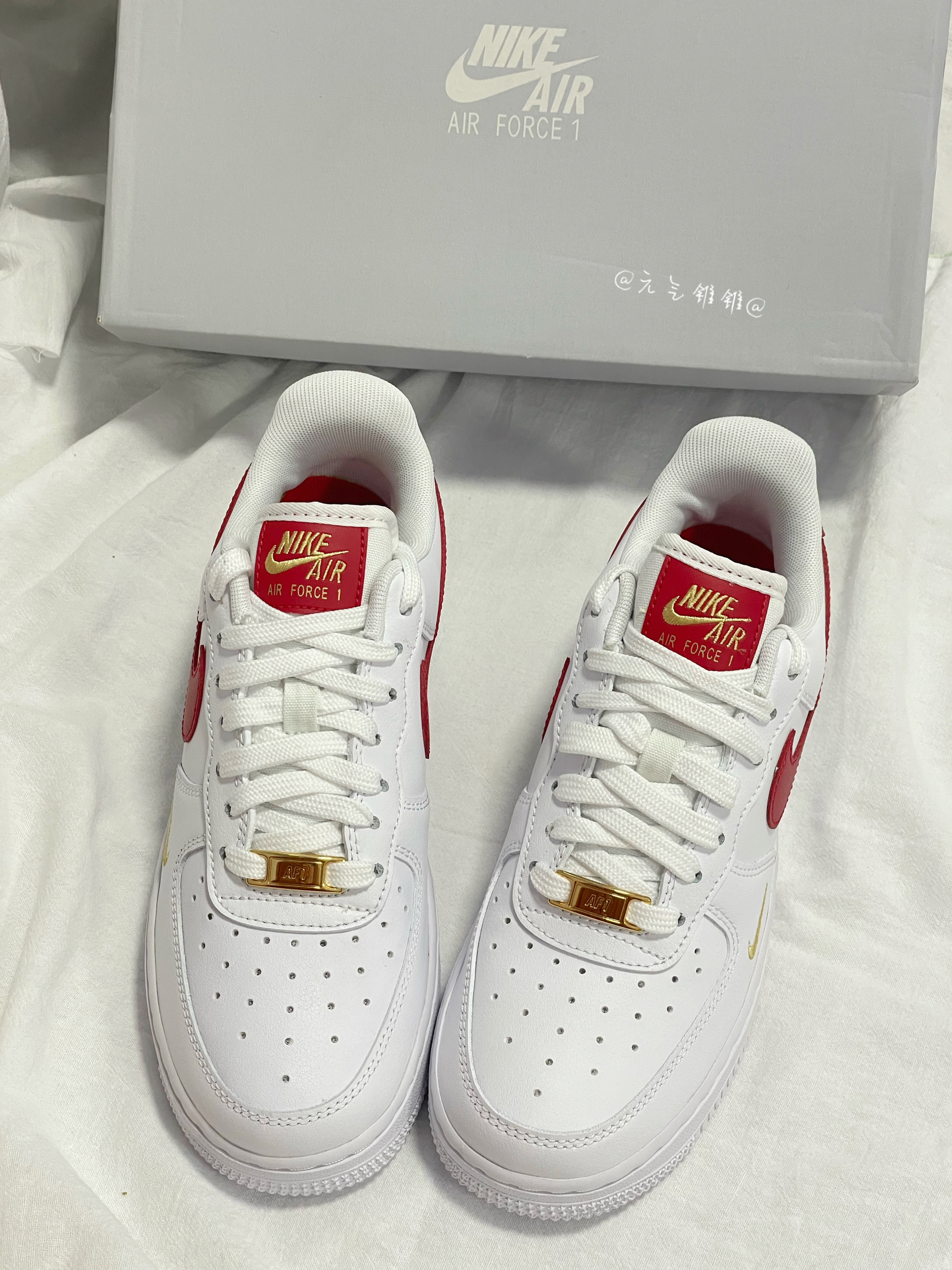 开春清新百搭神器 AF1迷你钩系列白红❤️