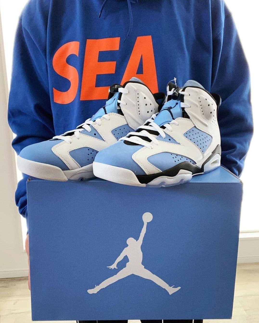 Air Jordan 6 University Blue大学蓝 北卡蓝 上脚