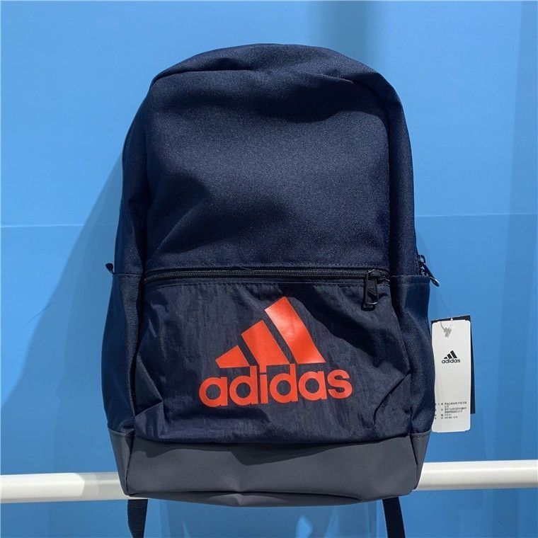 adidas黑红配色运动背包