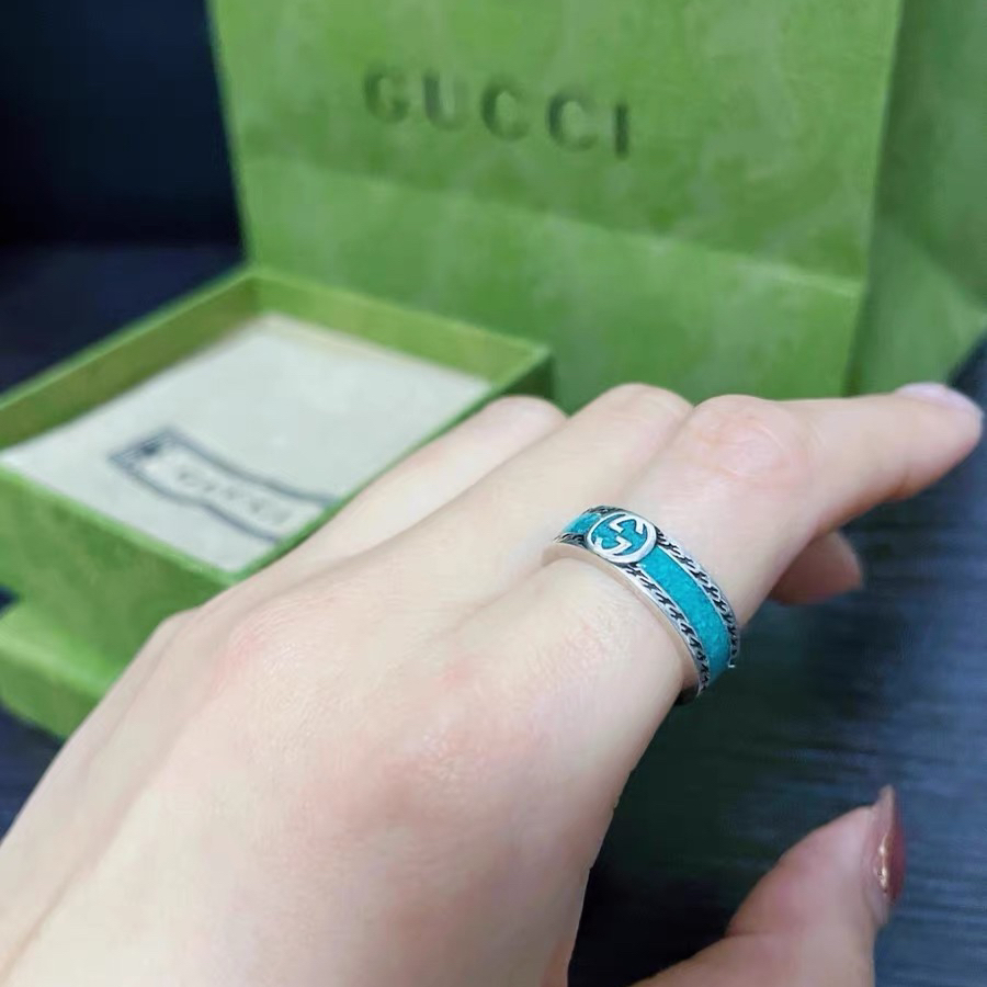 Gucci限定珐琅绿戒指太太太太高级了