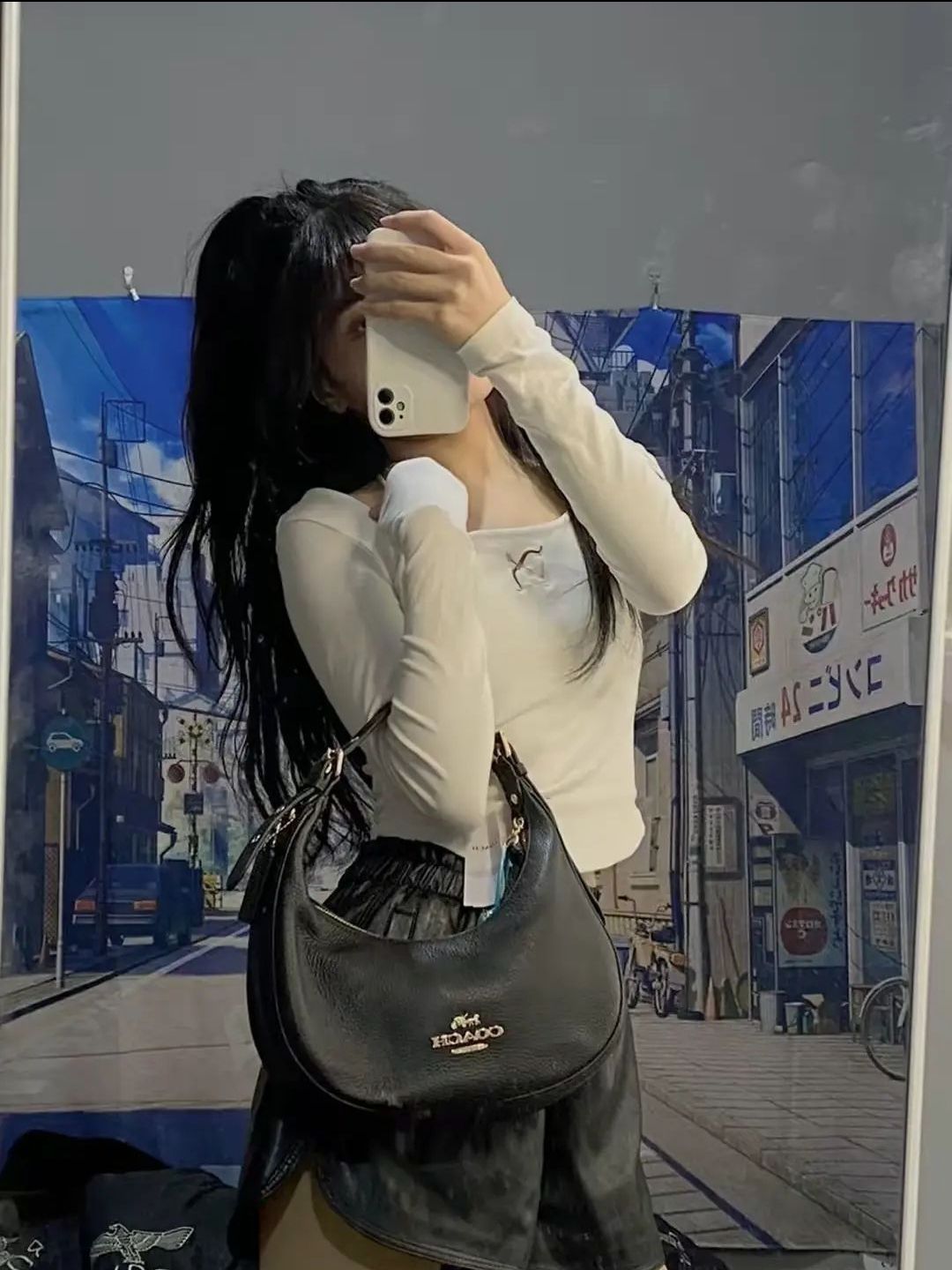 coach黑色月牙包包百搭款式