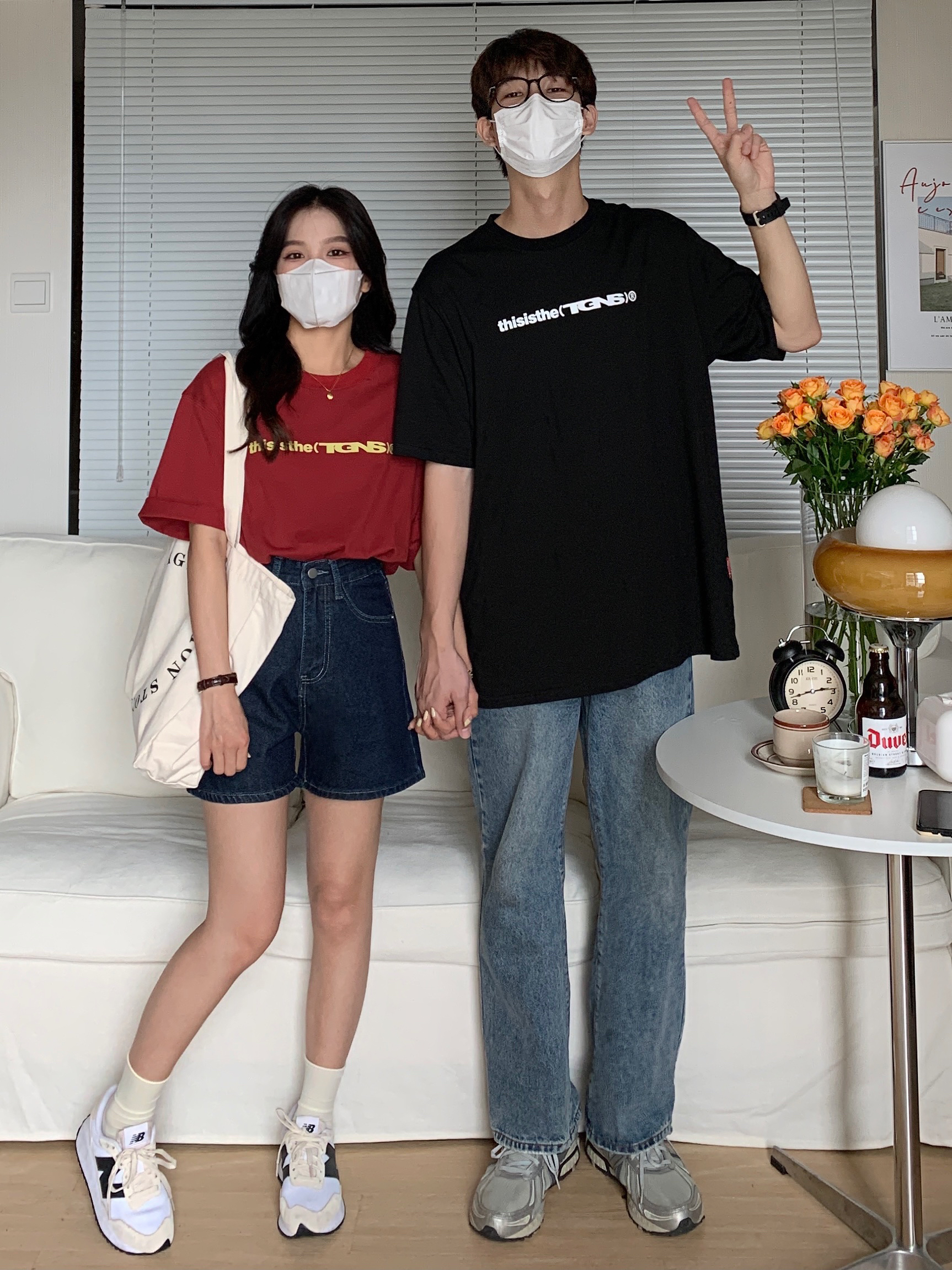 TGNS｜简约标语情侣T恤，一起穿同款太甜啦👻