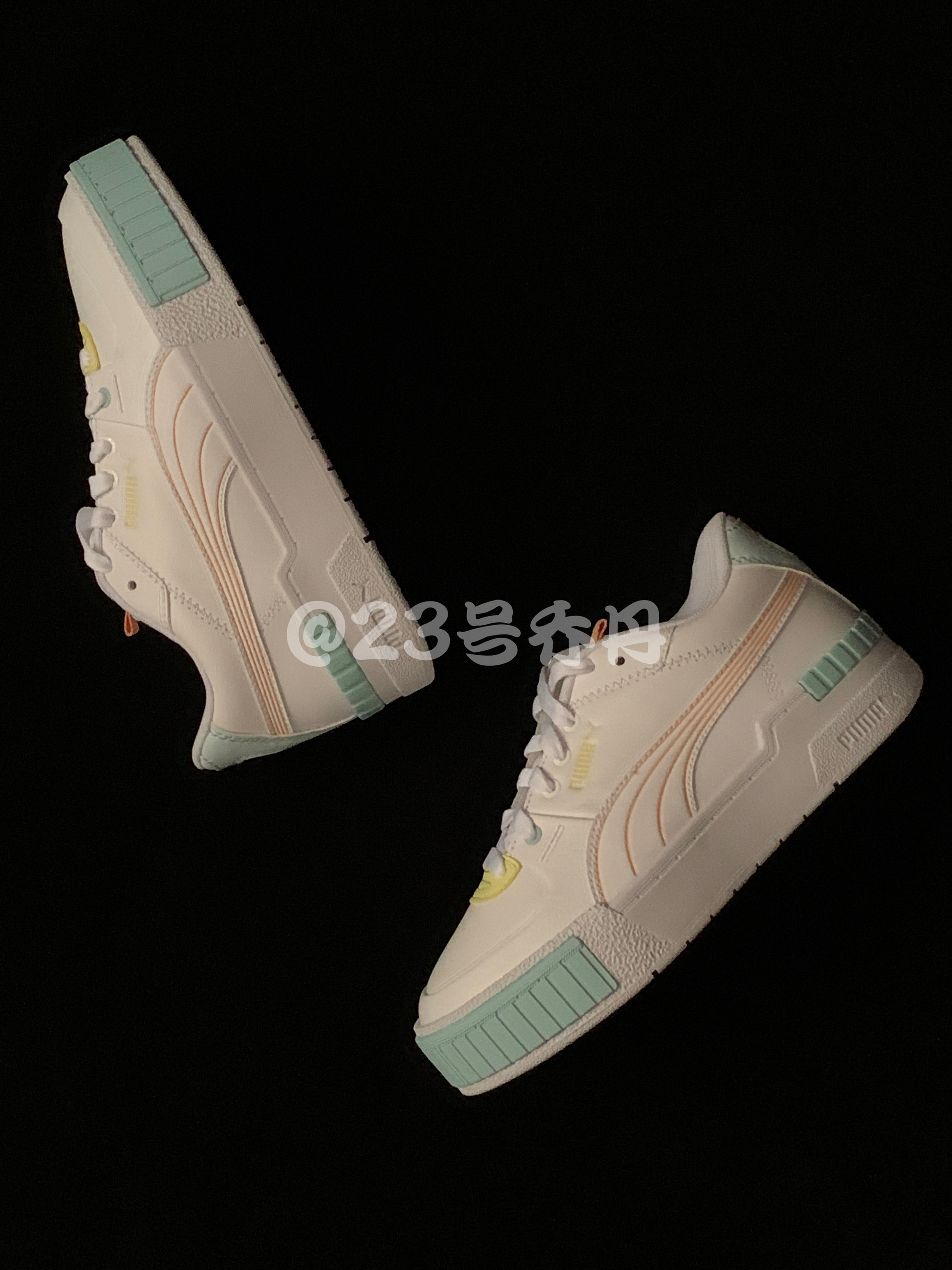 高颜值休闲板鞋分享｜Puma Cali Sport Pasrel Mix白绿黄