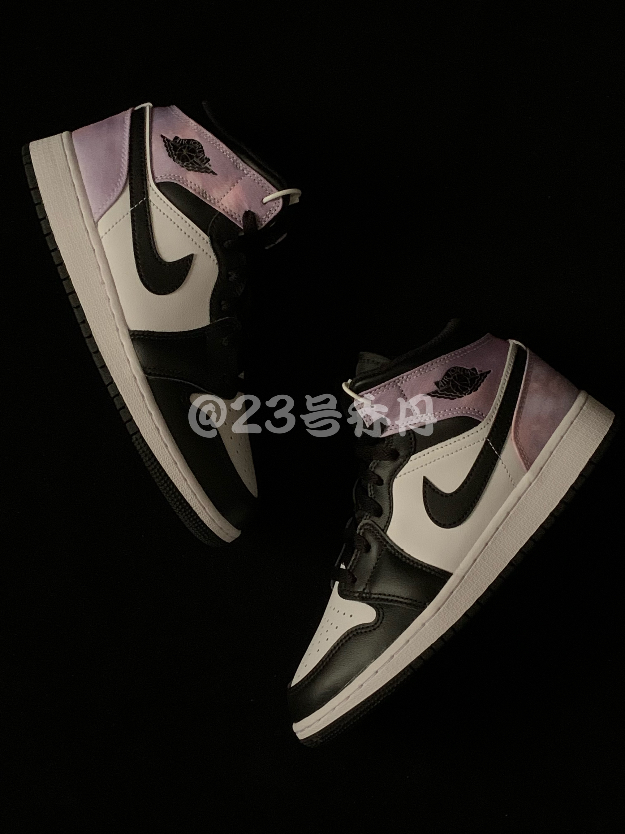 谁还没有一双高颜值AJ|AJ1 Mid SE 黑白紫 扎染 禅师