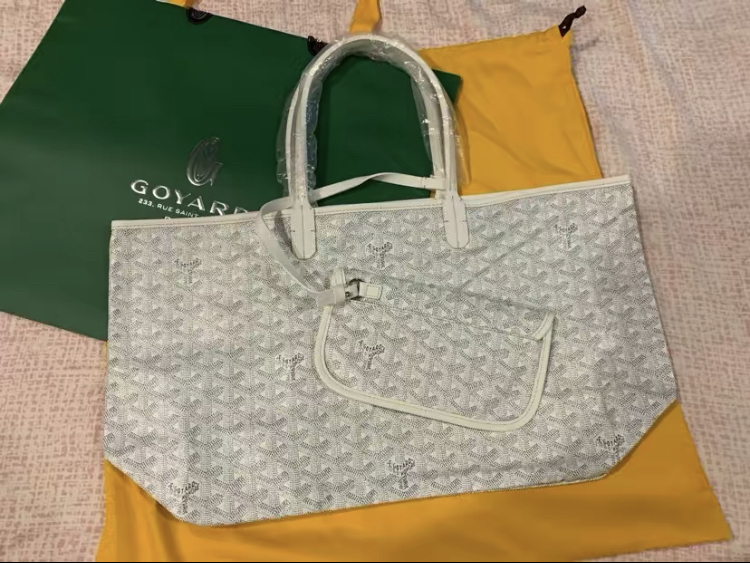 GOYARD 子母包帆布拼小牛皮tote托特手提包