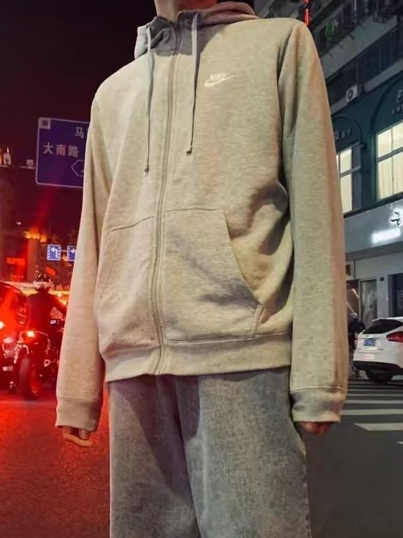  经典logo全长拉链开襟连帽卫衣