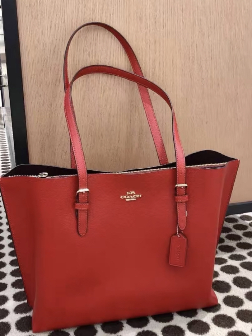 Coach 纯色皮革手提单肩包分享